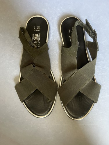 Women flat khaki sandals - flat,