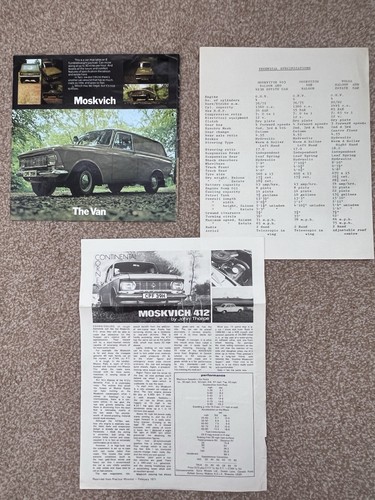Moskvich 412 brochure specs - 412, &