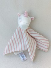 Primark Baby Pink Striped Unicorn Baby Comforter Soft Toy Soother Blankie Lovie