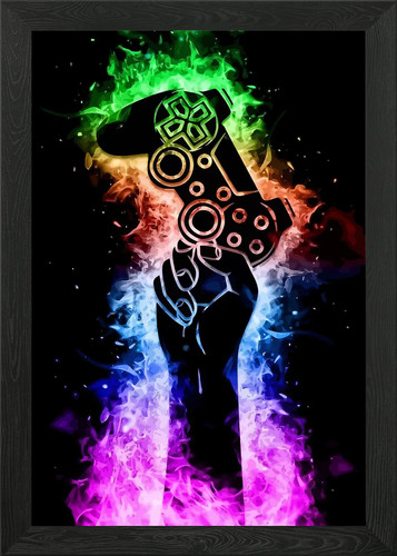 Gaming joystick framed wall - joystick,