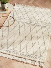John Lewis Hebri Hand Knotted Berber Style Wool Rug 300 x 200cm - Cream