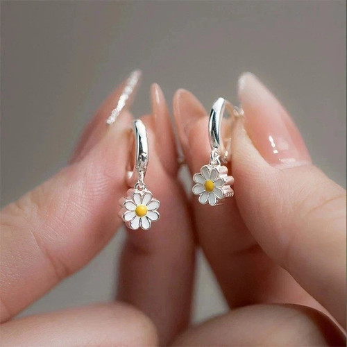 925 sterling silver - silver, daisy