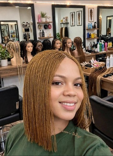 Shoulder length bob braided - length,