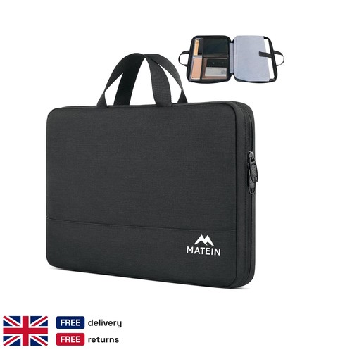 Black nylon laptop sleeve - black,