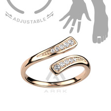 Toe Ring Multi-Paved CZ Adjustable Overlap