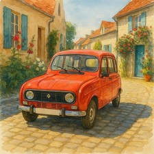 Renault 4 Four Birthday Card
