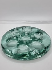 VTG BOXED NICE ITEM -MURANO STYLE CLEAR CRYSTAL GLASS WHALE FIGURINE PAPERWEIGHT