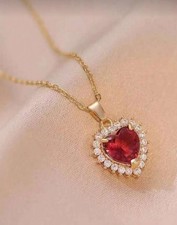 Ruby Red Heart Crystal Halo