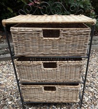 Brown Wicker Cabinet