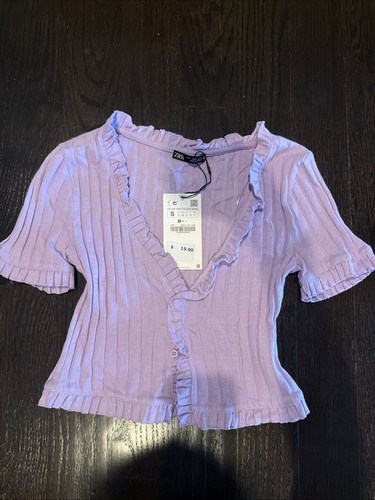 Zara women purple cropped - zara,