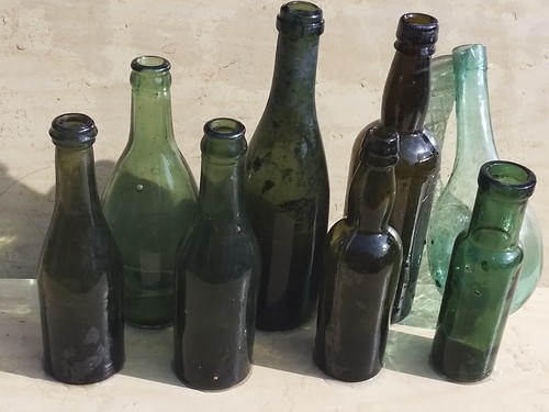 Vintage antique glass bottles - vintage,