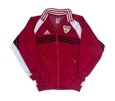 VTG 90S ADIDAS RED VfB STUTTGART GERMAN TRACK JACKET LARGE