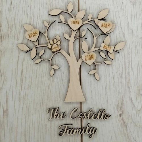 Personalised wooden family - wooden,