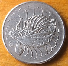 1968 Singapore 50 Cents coin - Lion Fish