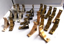 24 x OLD BRASS STAIR ROD BRACKETS / STAIR ROD HOLDERS
