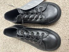 Black  Trainers school  Size 13 New With tags  TU elastic laces no tie 
