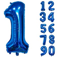 Number Balloons Birthday Blue