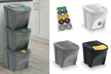 Recycling Bin Box Waste Sorting Stickers Sets of 3, 4, 5 Modern Many Colours 25L