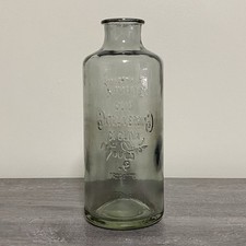 Vintage Olive Oil Thick Glass Bottle Flower Vase Holder Art Deco 1L Mosto Rare