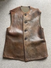 Vintage WW2 British Army Camouflage Leather Jerkin Winter 1940’s Large Size 3?