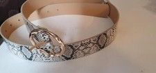 ROYAL SNAKE WOMEN CIRCLE PIN  BUCKLE  BELT FAUUX LEATHER  WAISTBAND BELT