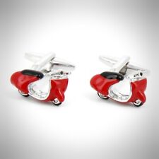 Red Vespa Lambretta Scooter Italian Style Metal Cufflinks in Box - Perfect Gift