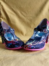 hot chocolate design high heel mary jane shoes pumps bright paint splatter 35