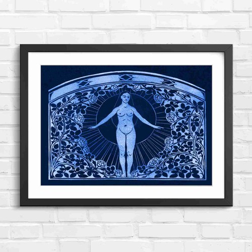 Art nouveau goddess - art, floral