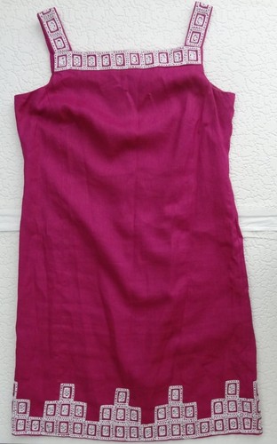 Pink linen sleeveless - , dress