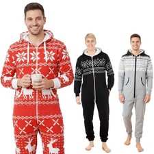 Fleece 1Onesie Jumpsuit All in 1 Hoodie Adults Zip Sleep Pyjamas Warm Nightwear