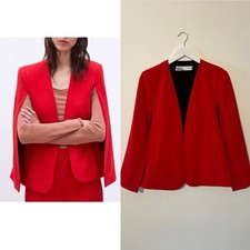 Rare Zara Red Cape Blazer