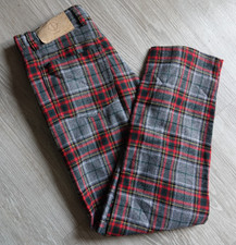 Vintage Rare 1990s Dexter Wong Orbital Multicolour Tartan Trousers Size Medium
