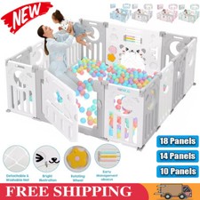 Foldable 10 14 18 Panels Baby Playpen Kids Safety Play Center Yard Indoor Toy