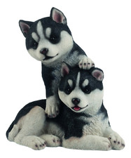 Husky Puppies Ornament Garden