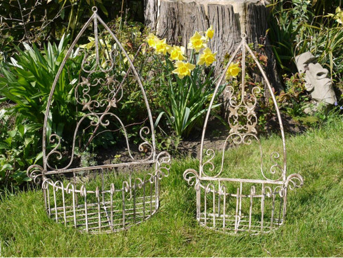Large metal wall baskets - wall,