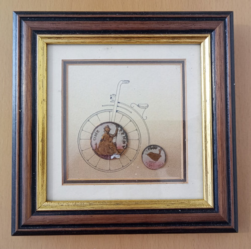Vintage penny farthing coin - vintage,