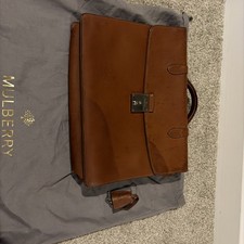 Mulberry Briefcase Brown Leather Business Bag With Lock/key Read Description