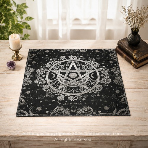 Tarot altar cloth pentagram - cloth,