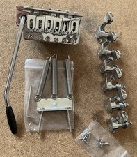 SET of Wilkinson Chrome E-z Lock Machine Heads & Steel Block 54mm Tremolo Bridge