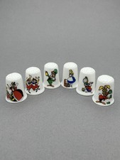 Alice In Wonderland English fine bone china thimbles full set of six