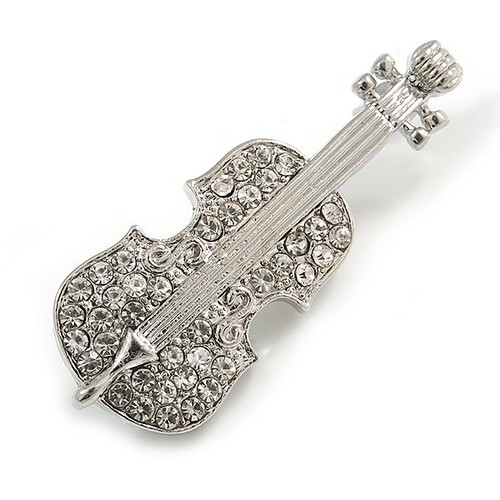 Silver tone clear - tone, crystal