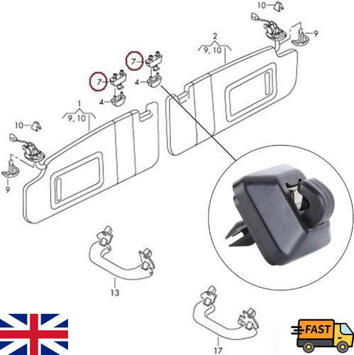 Fit ford sun visor - visor, clips