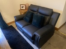 2 Seater Faux Black Recliner