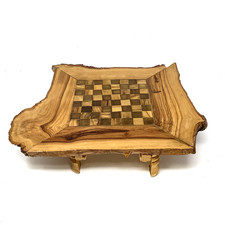 Olive wood chess board - wood, rustic