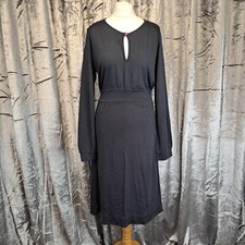 Ness Midi Dress Grey Size XL Jersey Tie Waist Pockets Long Sleeve Modal Wool