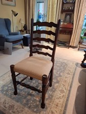set of four ladderback solid oak Arighi Bianchi dining chairs
