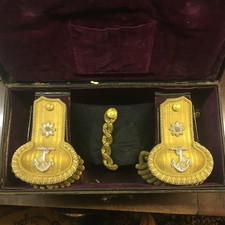 Royal Navy - Officers Bicorn Hat, Epaulettes & Belts and lots of buttons