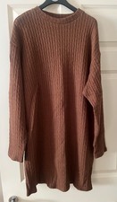 Ladies Primark brown Knitted Jumper Dress size M 12-14 worn once 