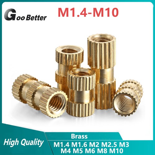 Threaded brass knurl round - threaded,