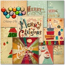 Doodlecards Pack of 10 Square Christmas Cards Abstract Moden Art